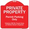 Signmission Private Property Permit Parking Violators Towed Away Owner Expense Alum, 18" L, 18" H, RW-1818-9774 A-DES-RW-1818-9774 - alternate 1